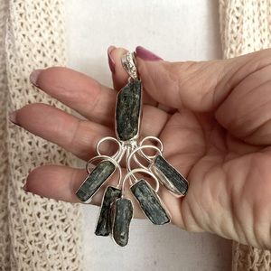 NEW Rough Kyanite 925 Silver Handmade Pendant